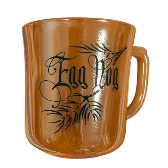 Vintage Fire King Orange Peach‎ Luster Ware Egg Nog Mug  MCM Holiday - Picture 1 of 8